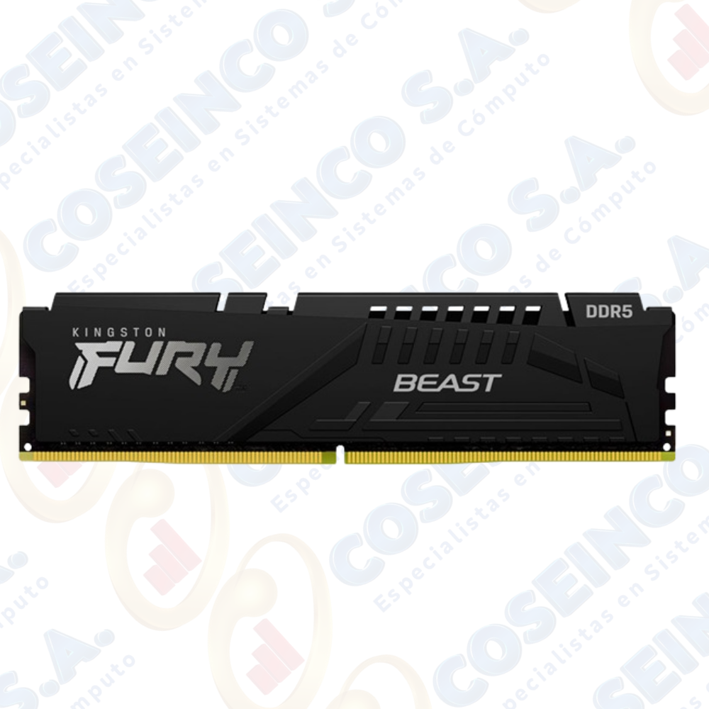 Memoria Kingston Fury Beast 16GB, DDR5-5200MHz, PC5-41600, CL40, 1.25V, 288-Pines, XMP 3.0 / KF552C40BB-16