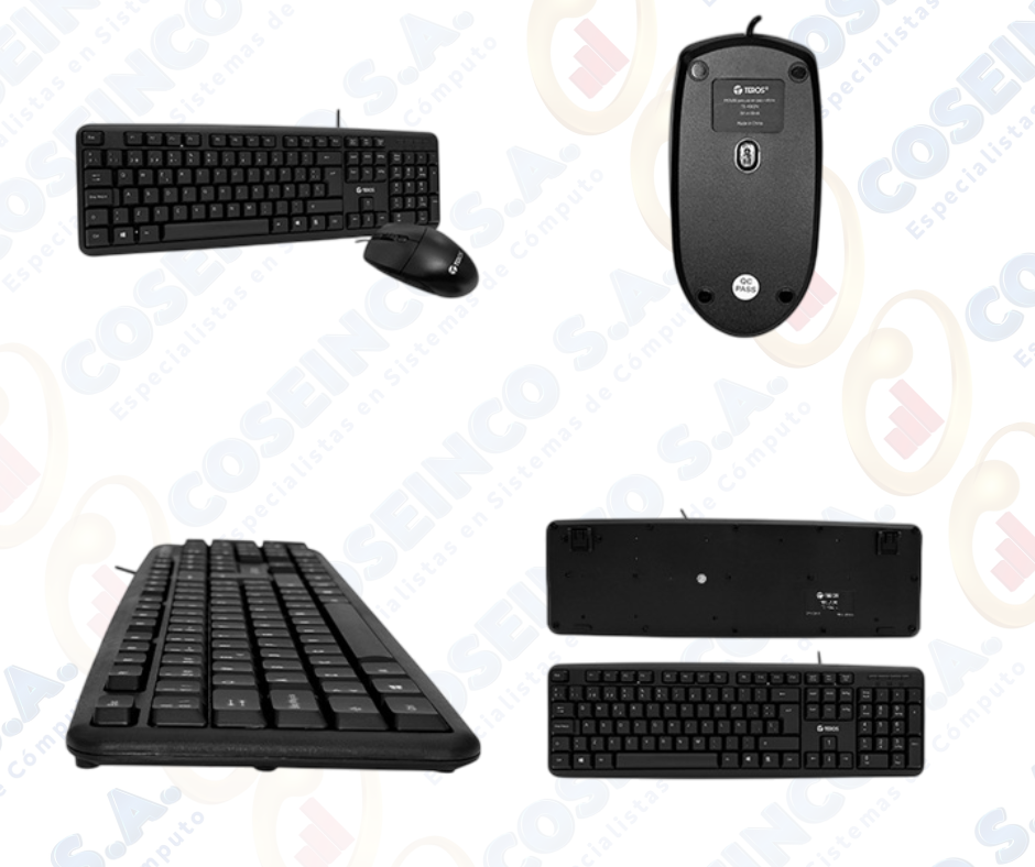 Kit teclado y mouse TEROS TE-4062N, USB, acabado elegante, negro, español , óptico / TE4062N