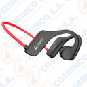 Audífono de conducción de aire TEROS TE-8078R, bluetooth, rojo /gris/TE8078