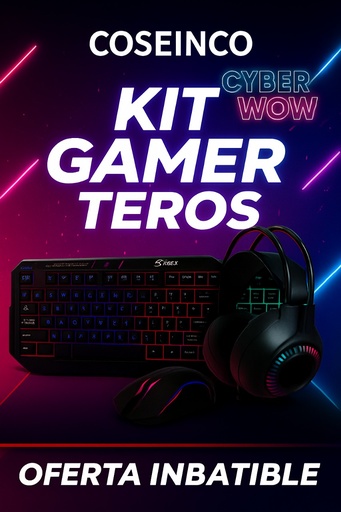 [414034] Kit gamer TEROS TE-4063N, teclado multimedia, mouse, headset, mouse pad / TE4063N