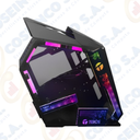 Case gamer TEROS TE-1314G, Mid Tower, USB 3.0 / USB 2.0, audio, ventilador ARGB, negro /  TE-1314G