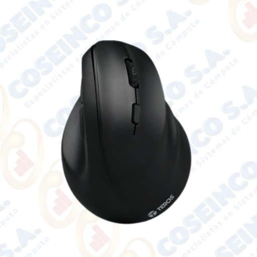 [420255] Mouse Teros TE-5169N, Inalámbrico Doble Modo: 2.4G+Bluetooth, 2400 DPI, Vertical, Negro / TE-5169N
