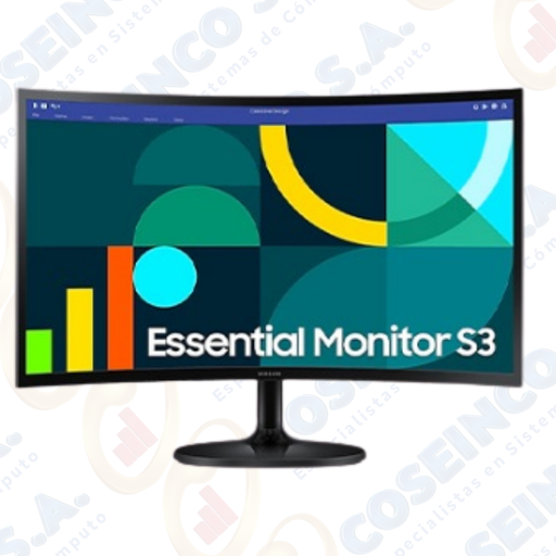 [476855] Monitor Samsung LS24D360GALXPE 24" FHD (1920x1080) VA Curvo, HDMI x1/VGA x1/Auriculares x1 / LS24D360GALXPE