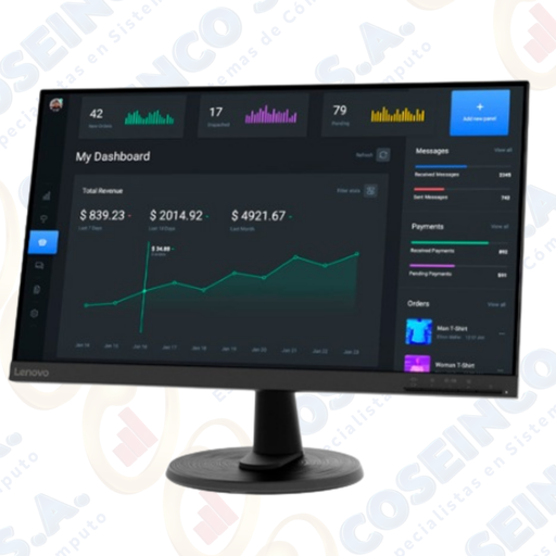 [424640] Monitor Lenovo C24-40, 23.8" WLED VA, Anti-Glare, 75Hz, 1 x HDMI, 1 x VGA / 63DCKAR6LA