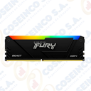 Memoria Kingston Fury Beast 32GB DDR4-3200MHz PC4-25600, CL16, 1.35V, 288-Pin, RGB, DIMM / KF432C16BB2A/32